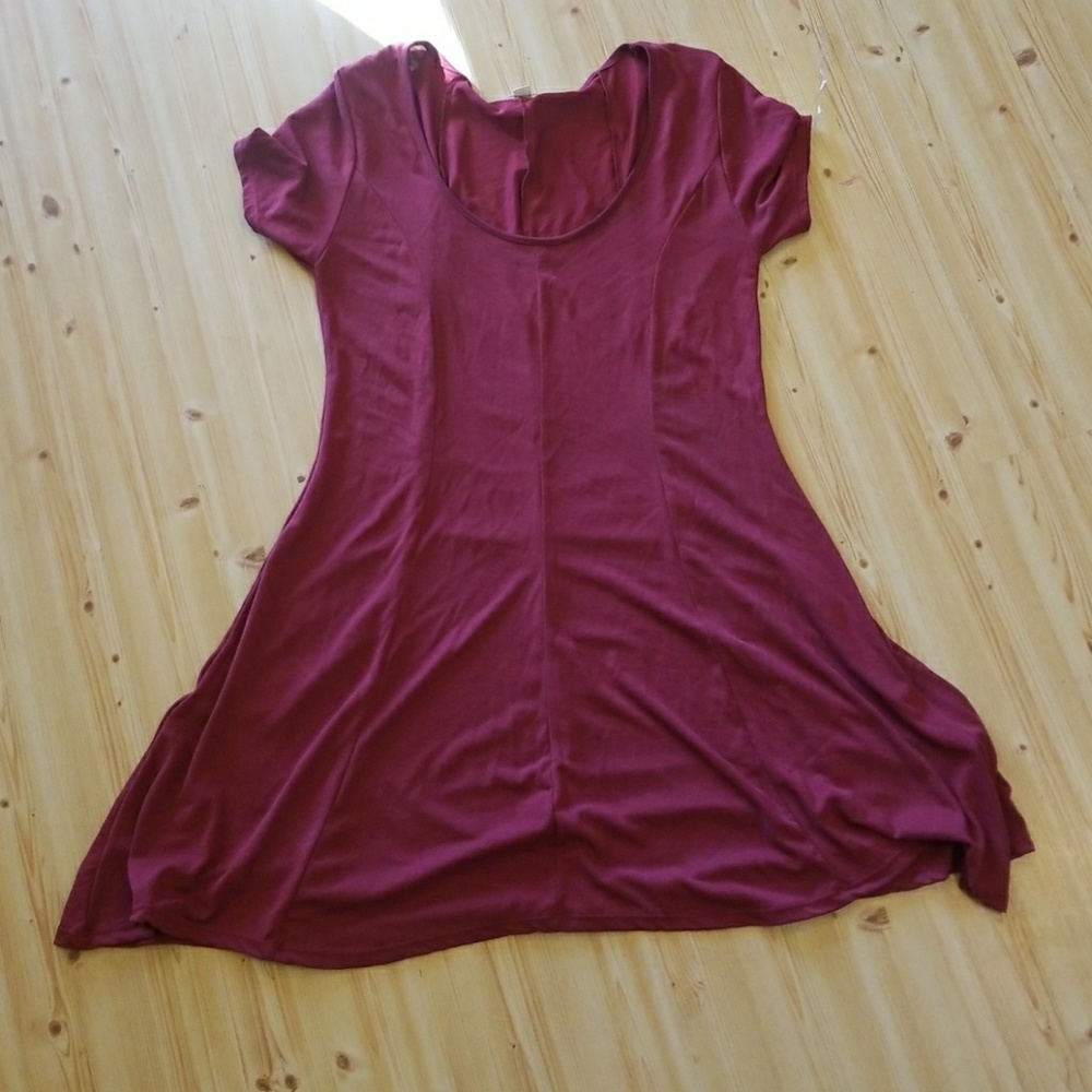 Wine colored shirt dress